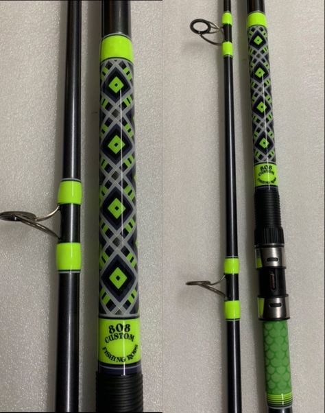 Custom Fishing Rods, Rod Building, Custom Rods, Custom Wraps, Thread Art, Fishing Rods, Diamond Cross, Hawaiian Style, Fishing Rod