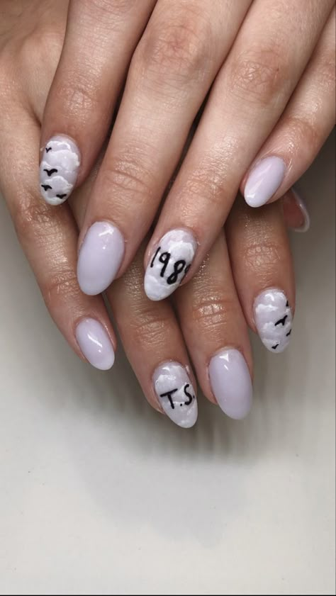 Taylor Swift Lover Album Nails, 1989 Inspired Nails Taylor Swift, Short Acrylic Nails Taylor Swift, Taylor Swift Nail Art 1989, 1989 Taylor Swift Nails Ideas, 1989 Taylor Swift Inspired Nails, 1989 Nails Design Taylor Swift, Taylor Swift Nail Art Eras, Short Nails Taylor Swift