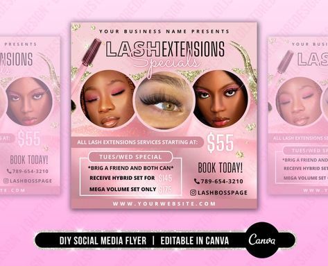 Insta Nails, Lash Technician, Diy Social Media, Eyelash Tips, Branding Process, Social Media Flyer, Diy Lash Extensions, Lashes Logo, Best Small Business Ideas