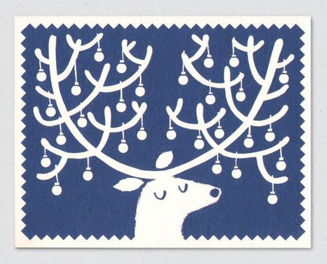 Reindeer Card, Print Christmas Card, Linocut Printmaking, 카드 디자인, Diy Christmas Cards, Christmas Card Design, Christmas Illustration, Christmas Stuff, Lino Print