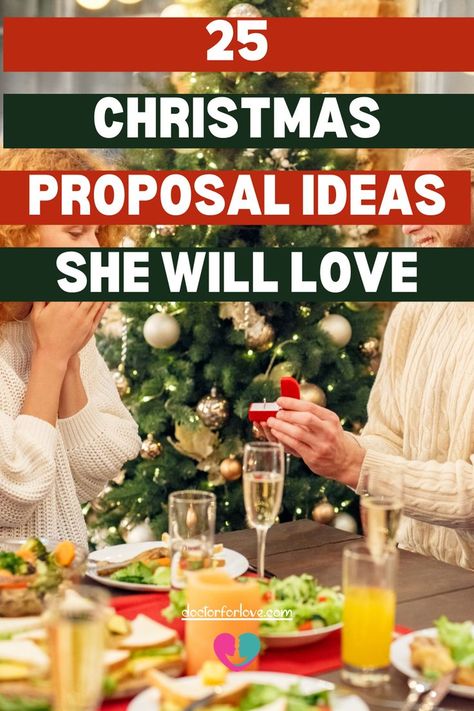 a man asking his girflriend to marry him at theChristmas table Christmas Proposal Ideas, Cute Ways To Propose, Romantic Ways To Propose, Best Ways To Propose, Winter Proposal, Christmas Proposal, Babymoon Photos, Ways To Propose, Romantic Proposal