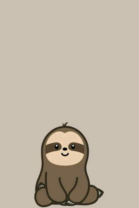 Sloth Wallpaper Iphone, Sloth Drawing, Sloth Cartoon, Phone Wallpaper Boho, Pretty Wallpapers Tumblr, Cute Simple Wallpapers, Cute Sloth, Funny Doodles, Cute Patterns Wallpaper