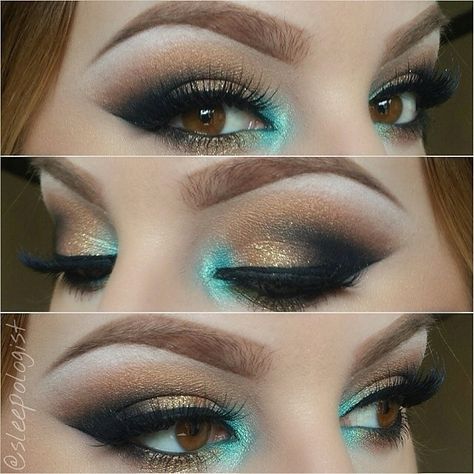 How beautiful and clean is this look by @cherryliicious had to share as soon as I saw it!!! Jasmine Makeup, Black Eyeshadow, Mermaid Makeup, Blue Eyeshadow, Makeup Goals, Kat Von D, Prom Makeup, Eye Make, Love Makeup