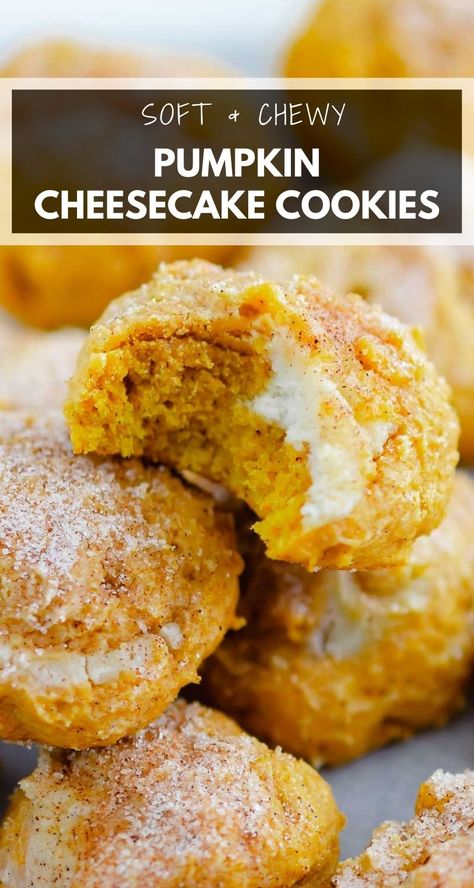 Pumpkin Cheesecake Cookies Recipe, Easy Pumpkin Recipes Desserts, Pumpkin Cheesecake Cookies, Recipes Pumpkin, Fresh Pumpkin, Easy Treat, Cheese Pumpkin, Pumpkin Cream Cheeses, Cream Cheese Cookies