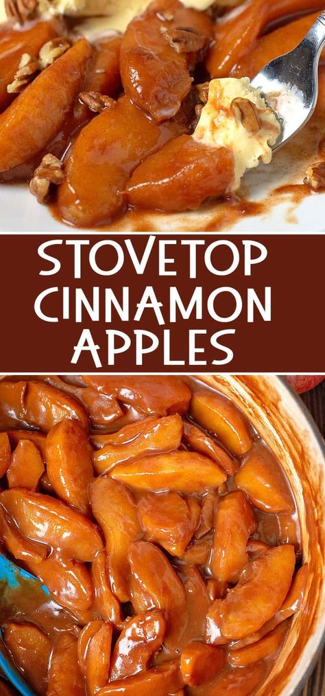 Apple Cinnamon Recipes, Apple Ice Cream, Baked Cinnamon Apples, Baked Apple Recipes, Dinner Yummy, Apple Recipe, Apple Pie Filling, Easy Meal Ideas, Warm Apple