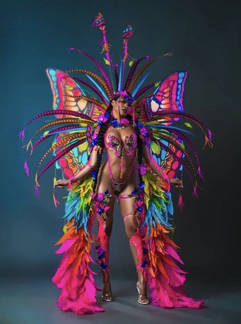 Carnaval Outfit Brazil, Rio Carnival Costumes, Carribean Carnival Costumes, Carnival Outfit Carribean, Caribbean Carnival Costumes, The Butterfly Garden, Carnival Dancers, Carnival Outfit, Carnival Fashion