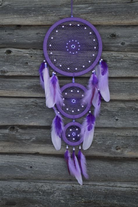 Dream catcher in shades of purple Hand made with love @SleepyCathomedecor Purple Dream Catcher, Purple Hands, Dream Catchers, Shades Of Purple, Made With Love, Dream Catcher, With Love, Hand Made, Shades