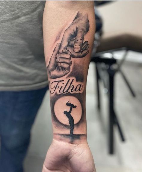 60+ Amazing Kid’s Name Tattoos Tattoo Shading Ideas, Best Sketches, Father Son Tattoo, Shen Long Tattoo, Forearm Cover Up Tattoos, Glow Tattoo, Mom Dad Tattoo Designs, Kid Name Tattoo, Father Tattoos