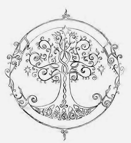 lotr rivendell symbol Glass Etching Patterns Free Printable, Tree Of Life Sketch, Elven Tree, Tattoo Son, Celestial Tattoo, Celtic Tattoo, Viking Wedding, Tree Of Life Tattoo, Beautiful Prints