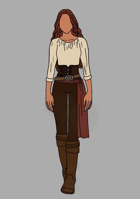 Fantasy Commoner Clothes, Fantasy Traveler Outfit Drawing, Simple Fantasy Outfits, Super Suits Female Design, Fantasy Pirate Outfit, Star Wars Oc Outfits, Fantasy Adventurer Outfit, Fantasy Traveler Outfit, Narnia Outfits