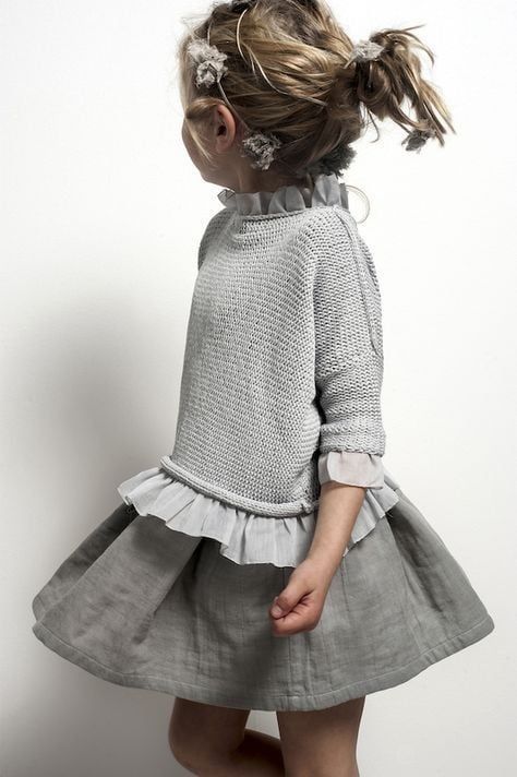 Ruffles Skirt, Big Skirts, Grey Outfit, Stylish Kids, Fashion Kids, Childrens Fashion, Mini Fashion