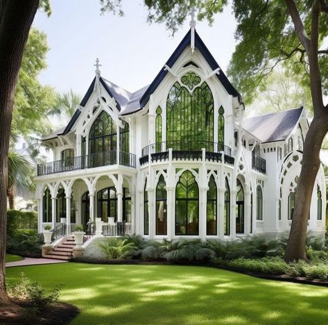 Gothic Homes, Gothic Buildings, Victorian Style Homes, Gothic Castle, Art Pretty, Dream Life House, Gothic Church, Gothic Design, Gothic Aesthetic