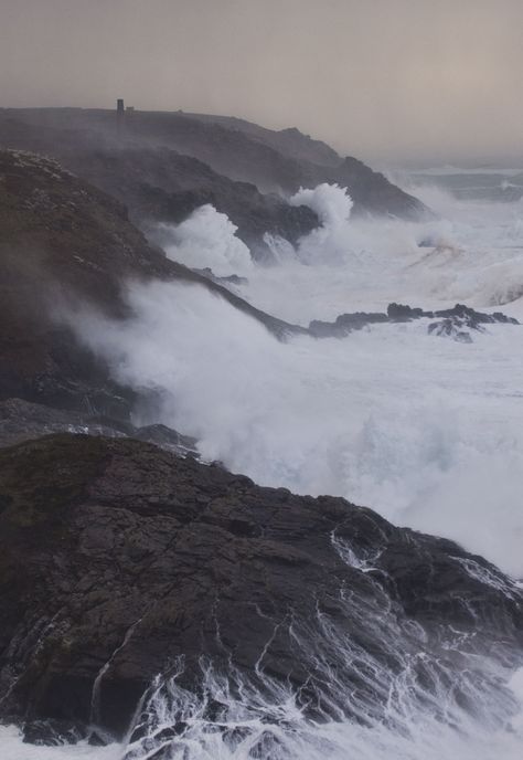 Storm Imogen - Pendeen Cliffs Imogencore Aesthetic, Imogen Core, Storm On The Island, Dark Nautical Aesthetic, Dark Nautical, Nautical Aesthetic, Northumberland Coast, Sea Storm, Huge Waves