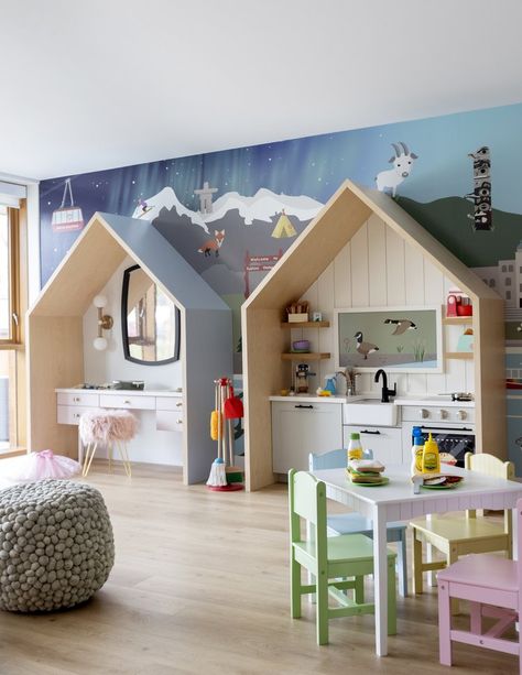 Jamie Banfield Design Inc. Kindergarden Interiors, Indoor Playroom, Daycare Design, Kids Cafe, Indoor Play Areas, Kindergarten Design, Kids Playroom Decor, Playroom Design, Playroom Ideas