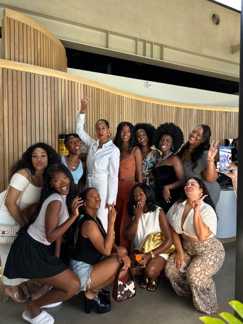 Group of black women friendship, fun event, black influencers, black content creators Black Influencers, Fashion Boutique Interior, Black Women Entrepreneurs, Photo Studio Design, Women Friendship, Vision Board Photos, Womens Group, Female Friendship, Happy Black