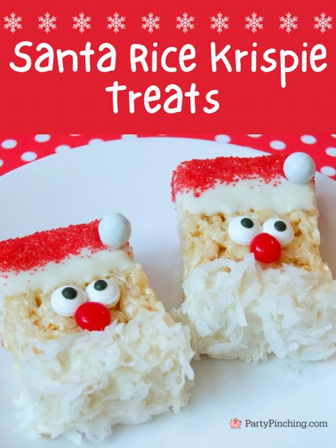 Santa Rice Krispie Treats, Krispie Kringles, Santa rice krispy treats, easy Christmas rice kripie treats, best easy Christmas dessert treat ideas for kids, easy kids dessert they can make for Christmas Santa Rice Krispie Treats, Rice Krispie Christmas Treats, Christmas Rice Krispie Treats Ideas, Christmas Rice Crispy Treats, Christmas Edible Gifts, Dessert Ideas For Kids, Easy Christmas Ideas, Christmas Rice Krispie Treats, Aspen Christmas