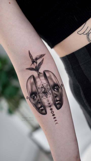 Dissolving Tattoo, Alternate Reality Tattoo, Past And Future Tattoo, Create Reality Tattoo, Out Of Body Experience Tattoo, Piece Of Mind Tattoo, Daniel Silva Tattoo Designs, Reincarnation Tattoos, Past Present Future Tattoo