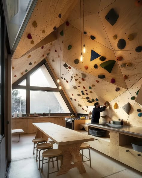 climb house #midjourney #aiart #artificialintelligence #house #climb #climbing #climbing_lovers #bouldering #rockclimbing Inclusive Activities, Diy Climbing Wall, Home Climbing Wall, Bouldering Gym, Interior House Ideas, Indoor Rock Climbing, Active Design, Climbing Gym, Rock Climbers