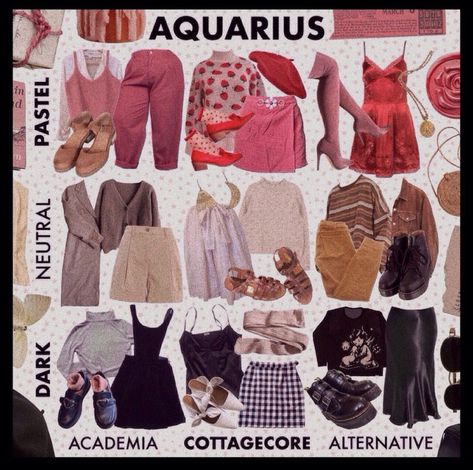 Aquarius Fashion Style, Artsy Vintage Outfits, Aquarius Aesthetic, Venus Fashion, Style Chart, Mood Clothes, Aesthetic Look, Dress For Success, Fancy Outfits