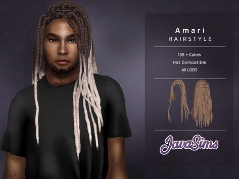 Sims 4 Black Hair Cc, Twists Locs, Black Hair Afro, Locs Natural, Sims 4 Hair Male, 4 Braids, Sims 4 Black Hair, Double Ponytail, Night Hairstyles