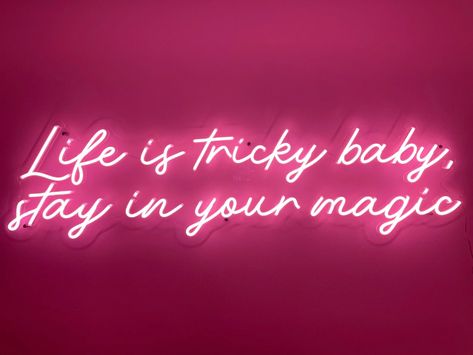 Life is Tricky Baby Stay in Your Magic Neon Sign Bedroom - Etsy Poland Stay In Your Magic, Neon Signs Quotes, Neon Led Sign, Hair And Nail Salon, Neon Quotes, Neon Sign Bedroom, Bar Wall Decor, Wall Bar, Facebook Cover Photos