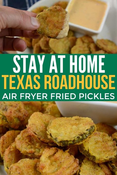 Easy Air Fried Snacks, Fried Dill Pickles Air Fryer, Diy Fried Pickles In Air Fryer, Fired Pickles In Air Fryer, Texas Roadhouse Fried Pickles Recipe, Texas Roadhouse Fried Pickles Air Fryer, Fried Pickles Air Fryer Recipes, How To Make Fried Pickles In Air Fryer, Air Fryed Pickles Recipe