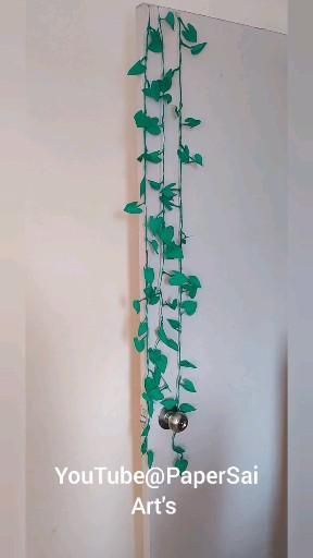 Watch slow video on YouTube Paper Ivy Diy, How To Make Leafs Out Of Paper, Room Decoration Ideas With Paper, How To Make Fake Vines Diy, Paper Vines Diy Leaf Garland, How To Make Paper Vines, How To Make Leaf Paper, Diy Vines Paper, How To Make Vines Out Of Paper