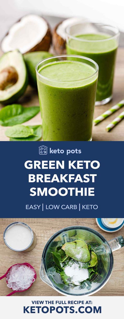 Green Breakfast Ideas, Mean Green Smoothie, Avocado Keto, Green Breakfast Smoothie, Keto Green, Keto Breakfast Smoothie, Green Breakfast, Keto Calculator, Smoothie Easy