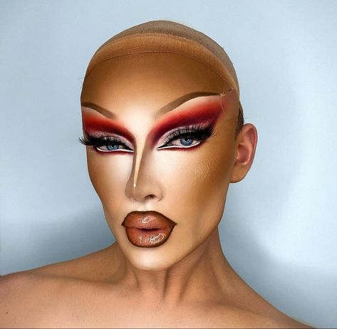 Drag Makeup Looks Easy, Basic Drag Makeup, Drag Smokey Eye, Drag Makeup For Hooded Eyes, Drag Queens Makeup, Drag Eyeshadow Looks, Drag Makeup Tutorial Step By Step, Glam Drag Makeup, Face Paint Art Makeup