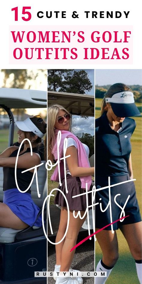 Golf Wife Outfit, Top Golf Date, Golf Tournament Outfit, Golfing Outfits For Women, Golf Date, Golfing Outfits, Denim Mini Skirt Outfit, Girl Golf Outfit, Sweats Set