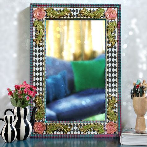 Mark Montano: Harlequin Mirror from Thrift Store Find Mark Montano, Celebrity Home, Chrissy Metz, Store Mirror, Simple Paint, Tony Danza, Thrift Store Upcycle, Embellishment Ideas, Thrift Store Diy