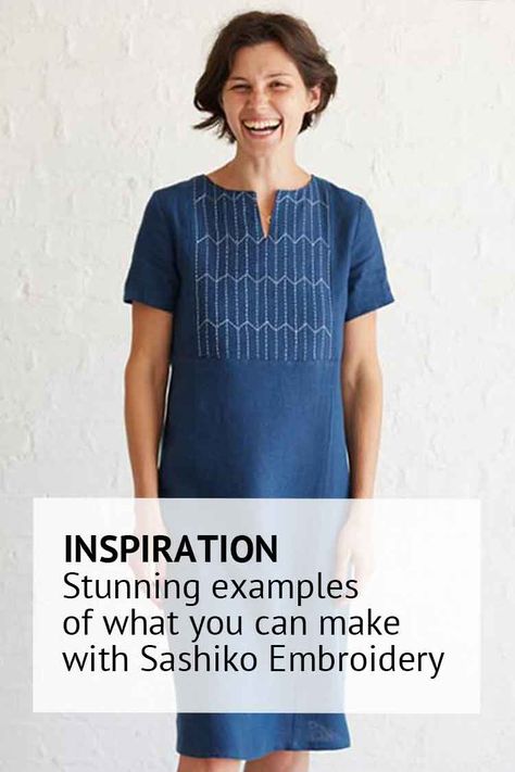 blog sashiko inspiration 2 Sashiko On Clothing, Sashiko Embroidery Clothes, Sashiko Embroidery Tutorial, Sashiko Embroidery Patterns Free, Sashiko Clothing, Sashiko Jacket, Sashiko Tutorial, Cloth Embroidery, Sashiko Stitching