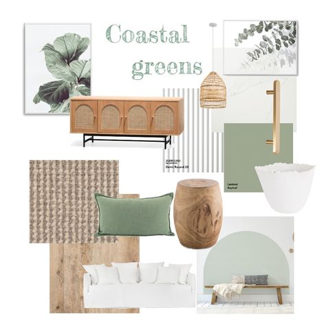 View the Coastal Greens - Kitchen/ Living Interior Design Mood Board and more designs by chelsea.interiors on Style Sourcebook. Products Include: Bayleaf, Fiddle Fig I, Eucalyptus IV, Eclair Medium Solid Brass Pull handle, Bronte Coastal 3 Seat Sofa, White Fabric, by Lounge Lovers Coastal Chic Kitchen Decor, Beach House Green Decor, Green Monochromatic Interior Design, Coastal Kitchen Palette, Coastal Boho Kitchen Decor, Coastal Forest Home, Olive Green Coastal Decor, Green Beach Living Room, Coastal Moodboard Interior Design