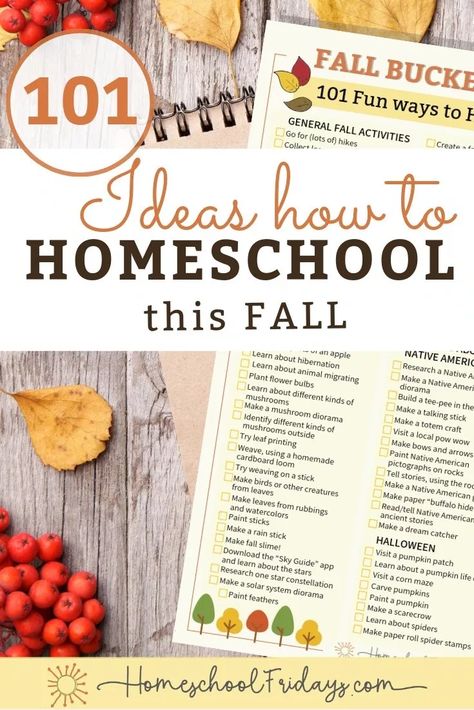 Fall Bucket List for Kids -101 fun Homeschooling Ideas for the Fall | Looking for fun homeschooling ideas for the fall? FREE printable fall bucket list for kids, packed with fun things you can do together! #fallactivities #autumnkids #homeschoolideas Fun Homeschooling Ideas, Fall Bucket List For Kids, Thanksgiving History, How To Homeschool, Homeschool Education, Fun Fall Activities, Homeschooling Ideas, Fall Bucket List, Homeschool Learning