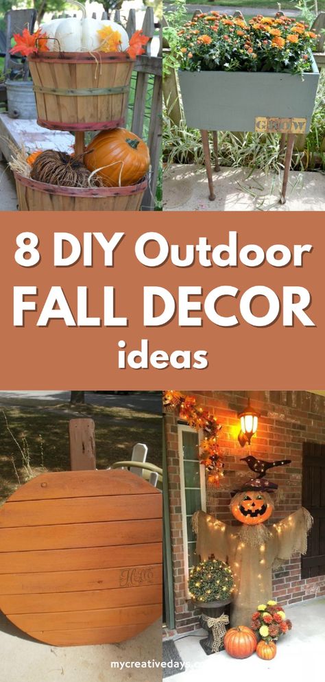 Autumn Leaves Diy, Outdoor Fall Decorations, Outdoor Furniture Makeover, Easy Diy Fall Decor, Diy Fall Decor Ideas, Outdoor Fall Decor Ideas, Cozy Diy, Porch Wood, Modern Fall Decor