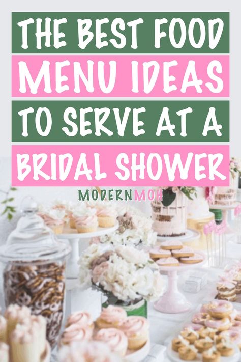 Wedding Shower Food, Shower Appetizers, Bridal Shower Luncheon, Bridal Shower Menu, Bridal Shower Desserts, Simple Bridal Shower, Sample Menu, Bridal Shower Planning, Shower Desserts