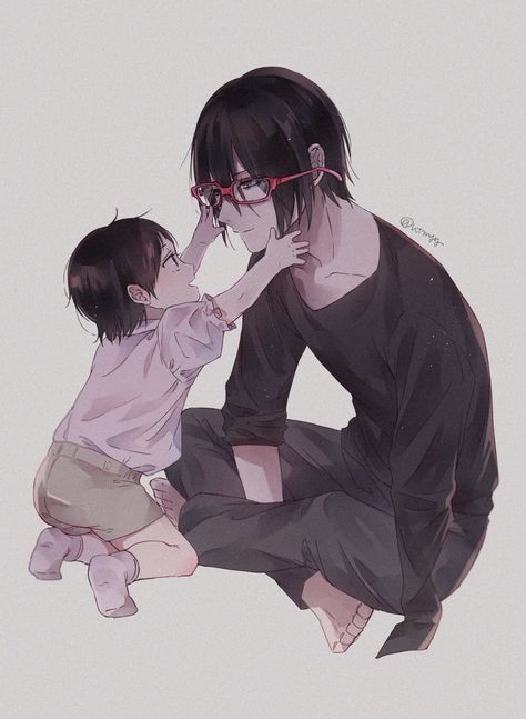 Papa you look great with my glasses Manhwa Panels, Stony Avengers, Sasuke Sakura Sarada, Sasuke Uchiha Sakura Haruno, Uchiha Family, Naruto Family, Mangekyou Sharingan, Naruto Minato, Naruto Vs