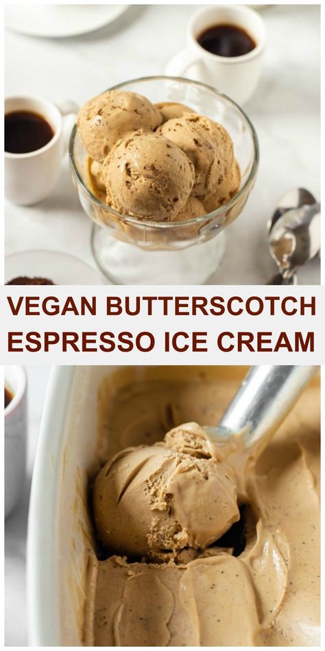 Cashew Ice Cream Vegan, Vegan Butterscotch Pie, Vegan Ninja Creami Recipes, Vegan Butterscotch, Ella Vegan, Cashew Ice Cream, Espresso Ice Cream, Butterscotch Ice Cream, What Is Healthy Food