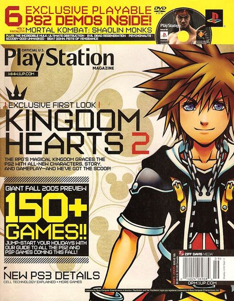 Playstation Magazine, Kingdom Hearts 2, Poster Grafico, Video Game Magazines, Magazine Cover Ideas, Retro Games Poster, Gaming Magazines, Kingdom Hearts Ii, Kingdom Hearts Fanart