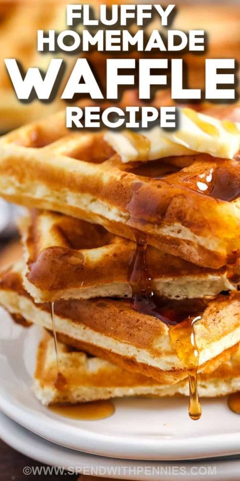 Easy Homemade Waffle Recipe, Homemade Waffle Recipe, Crispy Waffles, Homemade Waffle, Banana Breakfast Cookie, Easy Waffle Recipe, Buttermilk Waffles, Fried Chicken And Waffles, How To Make Waffles