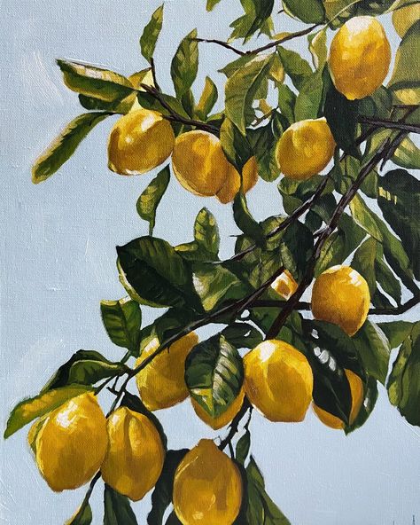 The latest and most recent lemon painting I did, is now Available through my Etsy shop. I tend to paint things like fruit and stuff as the weather gets cooler - more colorful kitchen still life art will follow soon enough … Measuring 12x16inch (30cmx40cm), I have astutely called it ‘Lemon Tree’, though any other suggestions towards the title are always welcomed ☺️ #lemon #lemonpainting #kitchendecorideas #kitchenart #lemontree #acrylicpainting #etsyshop #originalart #giftideasforher #lemon... Colorful Still Life, Vegetable Painting, Lemon Painting, Colorful Kitchen, Country Kitchen Decor, Lemon Tree, Painting Still Life, Impressionist Art, Art Style Inspiration