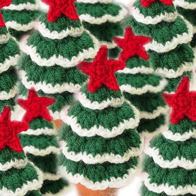 Mini Christmas Tree, Free Crochet Pattern, Christmas Decorations, DIY, Christmas Yarn Projects, Small Crochet Christmas Tree Pattern, Christmas Tree Crochet Pattern Free, Mini Christmas Tree Crochet, Crochet Christmas Tree Centerpiece, Crochet Fir Tree Pattern, Free Crochet Christmas Patterns, Crochet Christmas Trees Free, Crochet Christms Tree