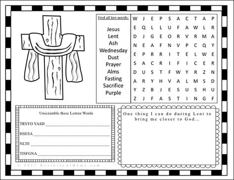 Ash Wednesday Kindergarten, Lent Worksheets For Kids, Ash Wednesday Crafts, Ash Wednesday For Kids, Lent Kids, Lent Activities, Worksheets For 1st Grade, Holy Week Activities, What Is Lent