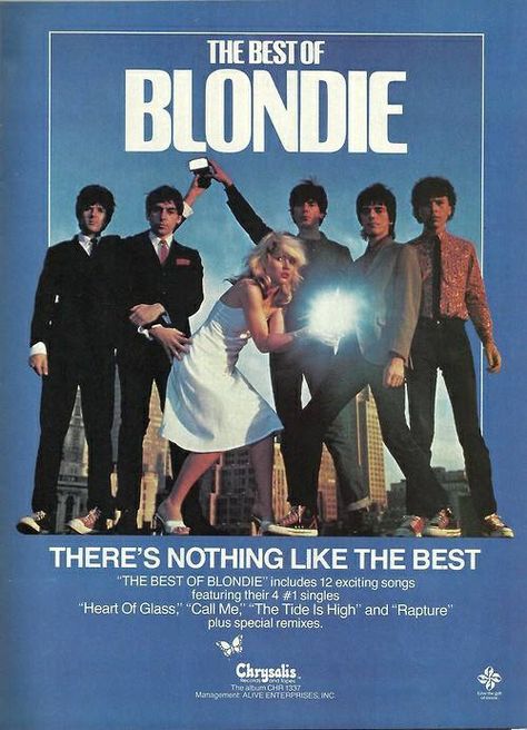 The Best Of Blondie advert Blondie Band Aesthetic, Blondie Band Poster, Blondie Albums, Blondie Poster, Celebrity Posters, Blondie Band, Black Lagoon Anime, Rick Astley, Blondie Debbie Harry