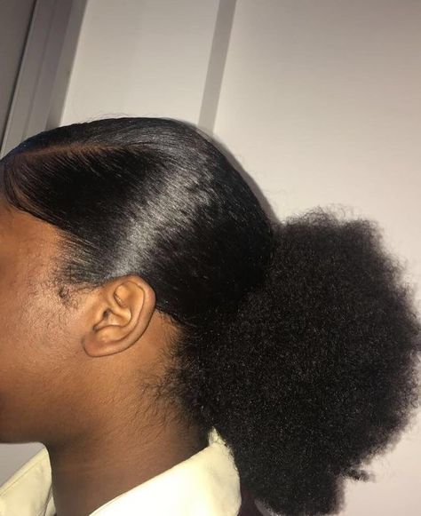 Slick Ponytail, Slicked Back Ponytail, Pageant Hair, Hair Puff, Quick Natural Hair Styles, Girls Natural Hairstyles, 4c Natural Hair, Slick Back, Curly Hair Styles Easy