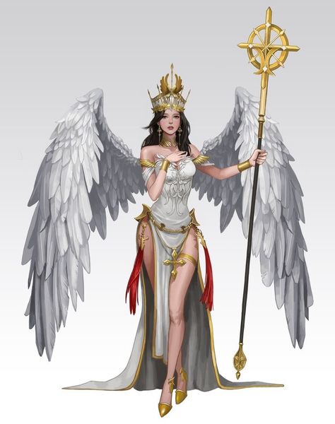 Angel Warrior, Dungeons And Dragons Characters, Fantasy Warrior, Fantasy Rpg, Angel Art, Character Modeling, Female Character Design, Fantastic Art, Fantasy Artwork