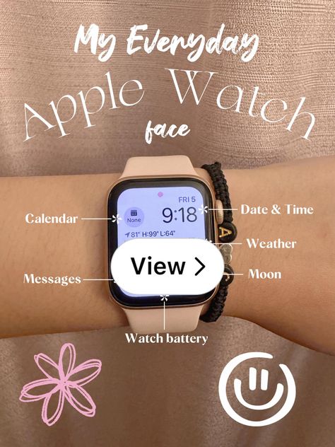 Lemon8 · My Everyday Apple Watch face ⌚️✨ · @Abby Apple Watch Faces Ideas, Best Apple Watch Faces, Free Apple Watch Faces, Apple Watch Face Pink, Face Gallery Apple Watch, Apple Watch Clock Faces, Watch Battery, Open App, Apple Watch Faces