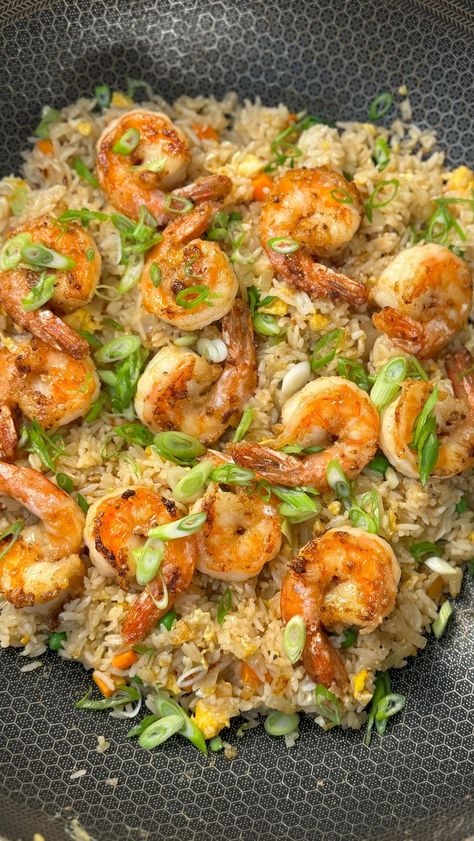 Stephanie Tea | Papa Tea’s Shrimp Fried Rice recipe is top tier! ➡️ Recipe: Shrimp Fried Rice 🍤🍚 - [ ] 4 cups cooked, cooled rice - [ ] 1/3 cup frozen… | Instagram Fried Rice And Shrimp, Stephanie Tea, Season Shrimp, Frozen Peas And Carrots, Fry Shrimp, Shrimp Fried Rice Recipe, Shrimp Rice, Recipe Shrimp, Food Motivation