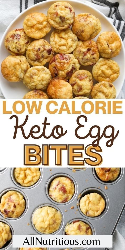 Keto Egg Cups, Keto Egg Bites, Low Calorie Keto, Healthy Low Carb Breakfast, Healthy High Protein Snacks, Egg Bites Recipe, Low Calorie Breakfast, Breakfast Bites, Cheap Healthy Meals