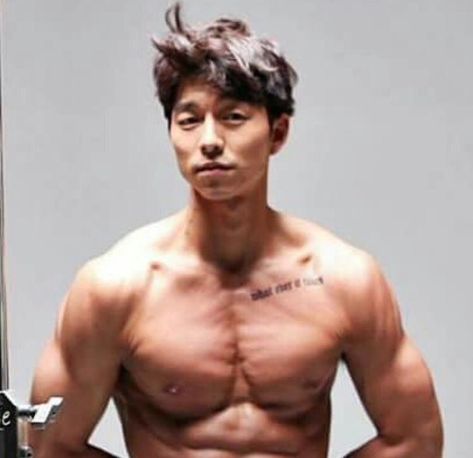 Gong Yoo Shirtless Photoshoot, Gong Yoo Shirtless, Korean Abs, Bi Culture, Boyfriend Aesthetics, Boy Reference, Angel Brinks, Korean Male Actors